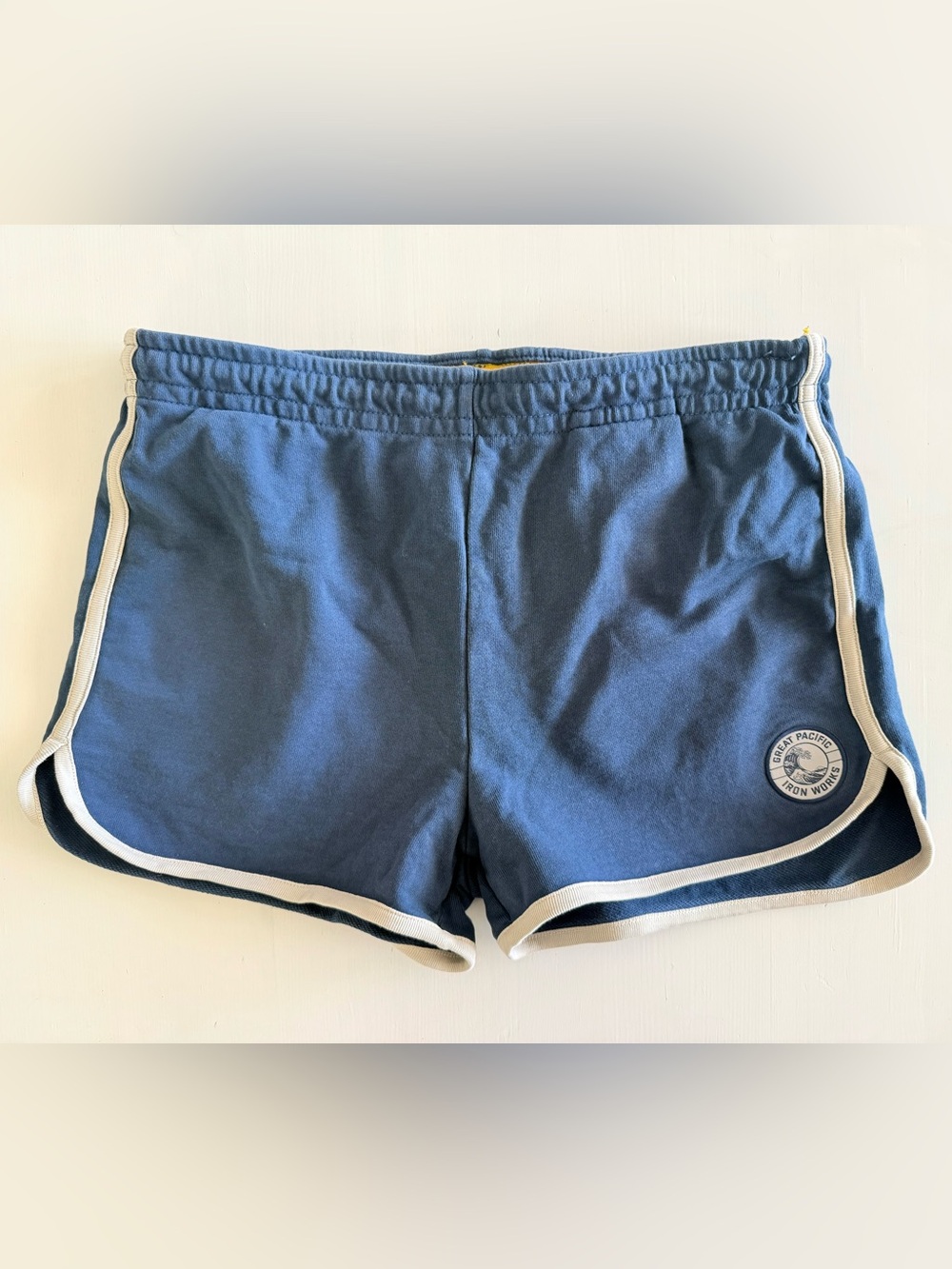 Patagonia Blue Athletic Retro Runner Women's lounge organic cotton Shorts Small